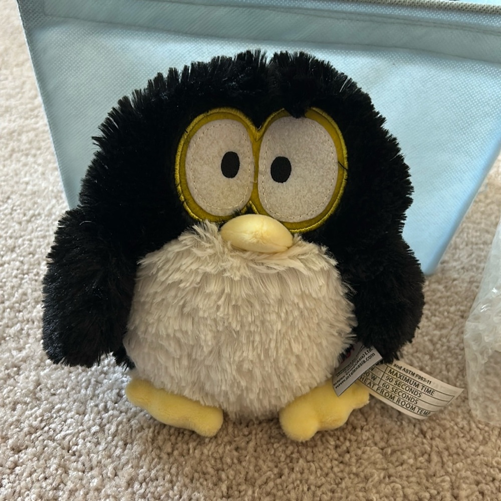 Microwaveable heat therapy plush penguin
